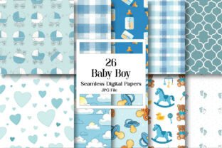 Baby Boy Digital Paper Graphic by Vintage · Creative Fabrica