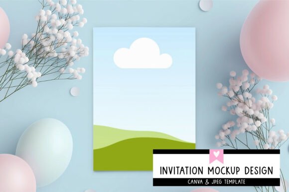 Blue Baby Shower Invitation Mockup