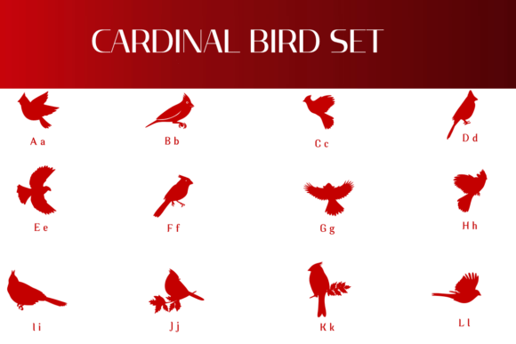 Cardinal Bird Set Font - Preview 1