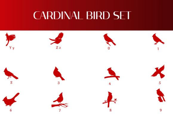 Cardinal Bird Set Font - Preview 3