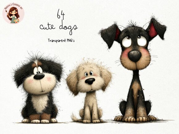 Cute Watercolor Dogs PNG Clipart Graphic Illustrations By Nicolle's Colorful Art