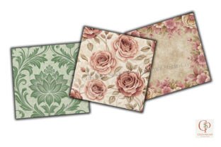 Dusty Rose Sage Floral Digital Paper Graphic by CozyPrint Studio Co ...