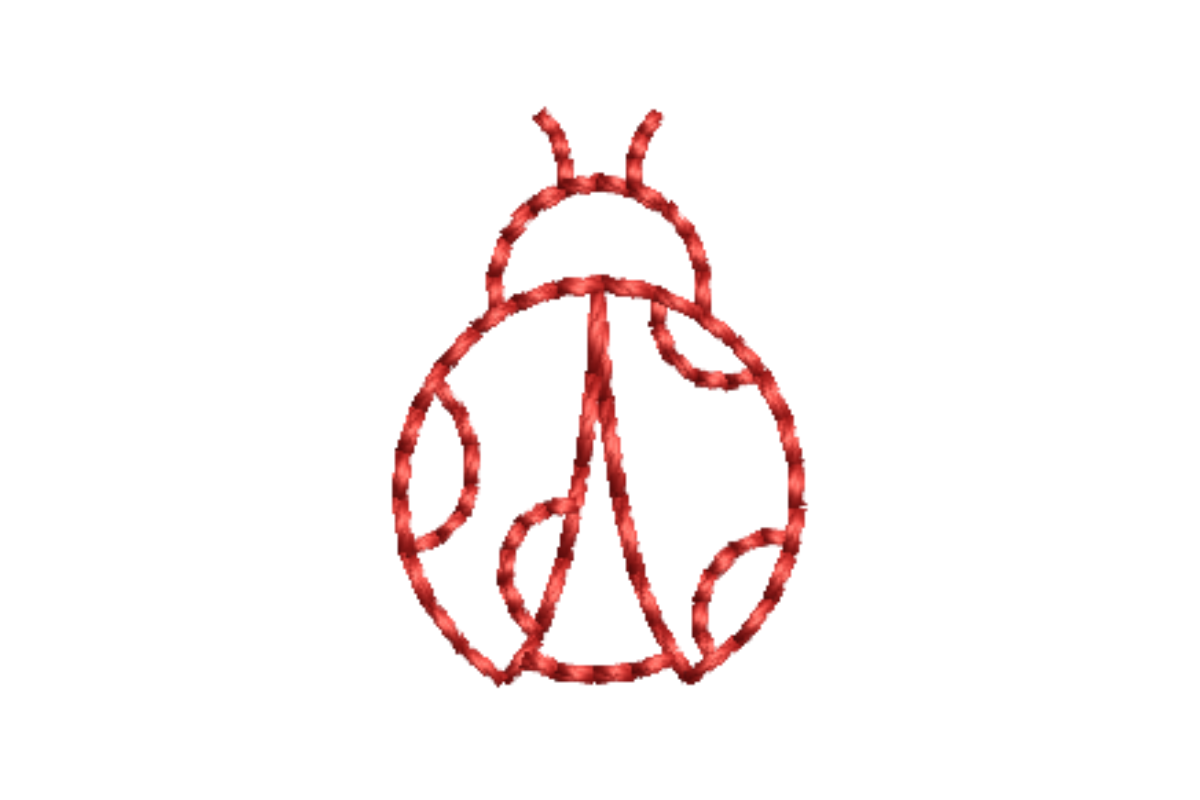 Ladybug Outline Redwork Embroidery