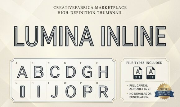 Lumina Inline Font PNG with transparent background - Preview 1