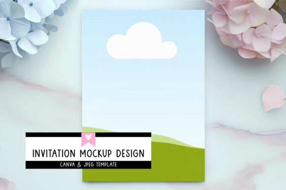 Marble Floral Invitation Mockup Canva