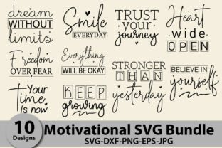 Motivational Quotes SVG Bundle Graphic by Lucky777 · Creative Fabrica