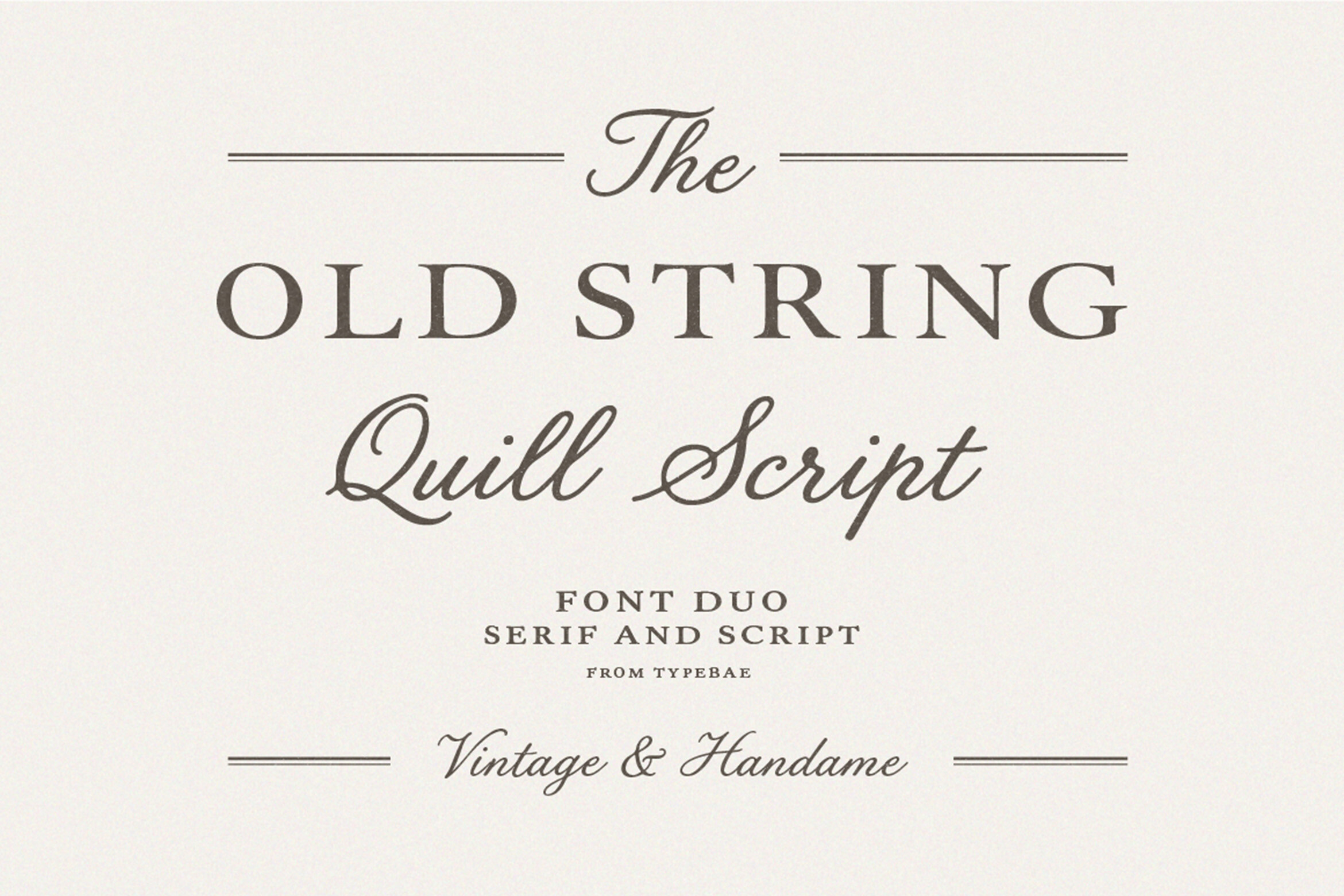 Old String preview: vintage serif and quill-style script