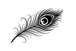 Peacock Feather Silhouette Bundle Graphic by GFXexprt · Creative Fabrica
