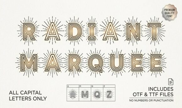 Radiant Marquee Font PNG with transparent background - Preview 1