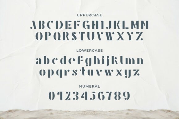 Raised Stencil Font PNG with transparent background - Preview 1