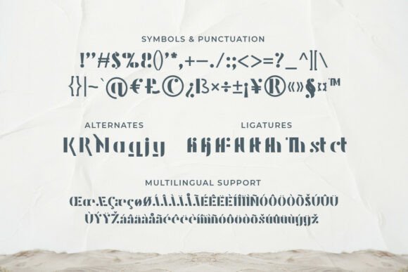 Raised Stencil Font PNG with transparent background - Preview 2