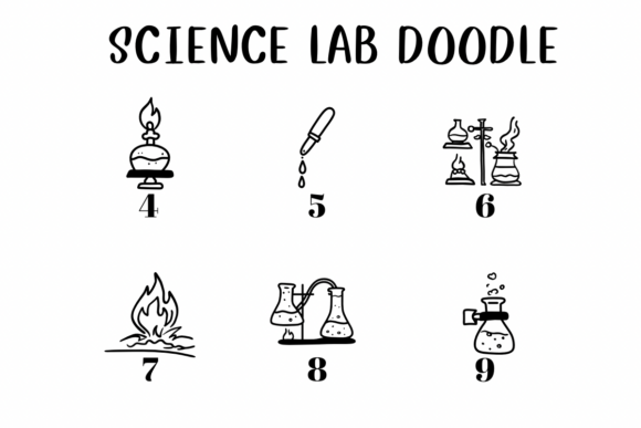 Science Lab Doodle Font PNG with transparent background - Preview 3