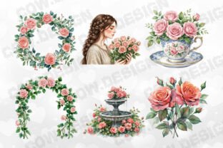 Vintage Rose Clipart PNG Graphic by COW.design · Creative Fabrica