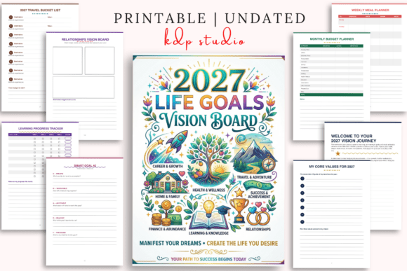 2027 Life Goals Vision Board Graphic By KDP Studio Creative Fabrica 2027 Life Goals Vision Board Graphic By KDP Studio Creative Fabrica
