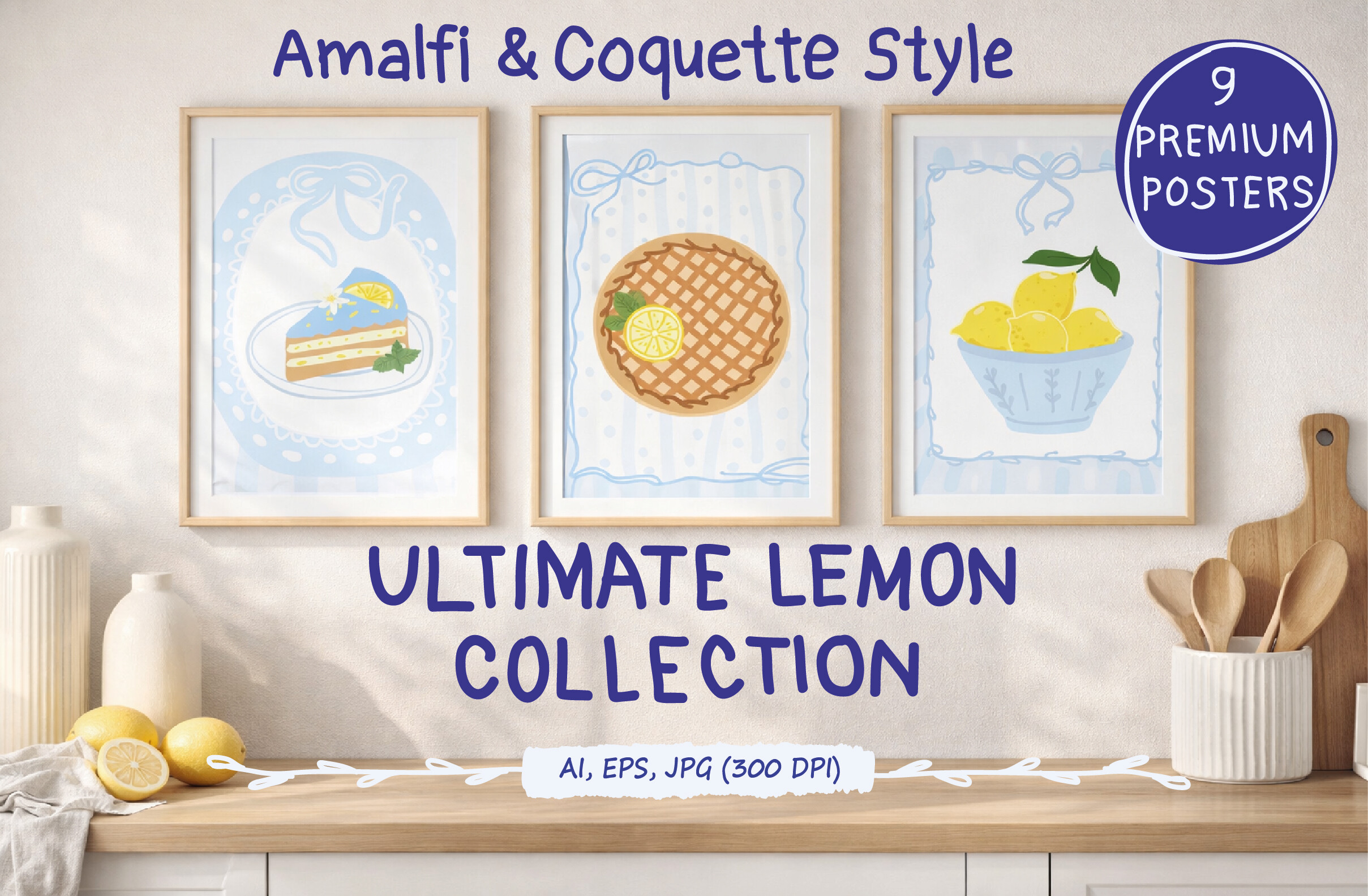 9 Lemon Kitchen Wall Art Posters