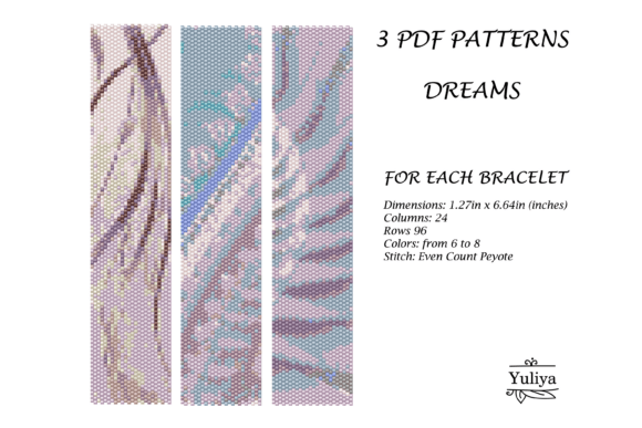 Abstract Floral Peyote Bracelet Pattern