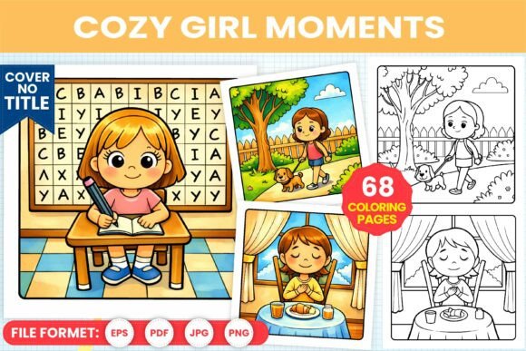 Cozy Girl Moments Coloring Pages