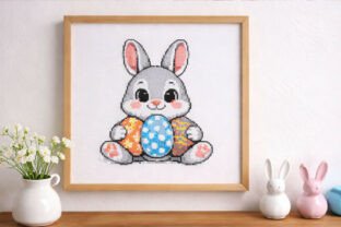 Cross Stitch Pattern Easter Bunny Eggs Graphic by Lenasminiland ...