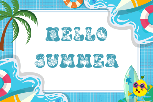 Cute Sea Font PNG with transparent background - Preview 1