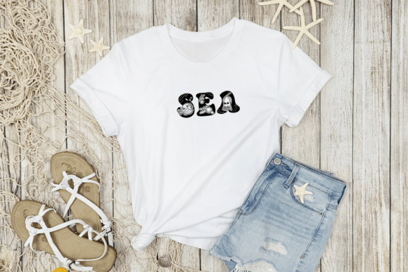 Cute Sea Font PNG with transparent background - Preview 2