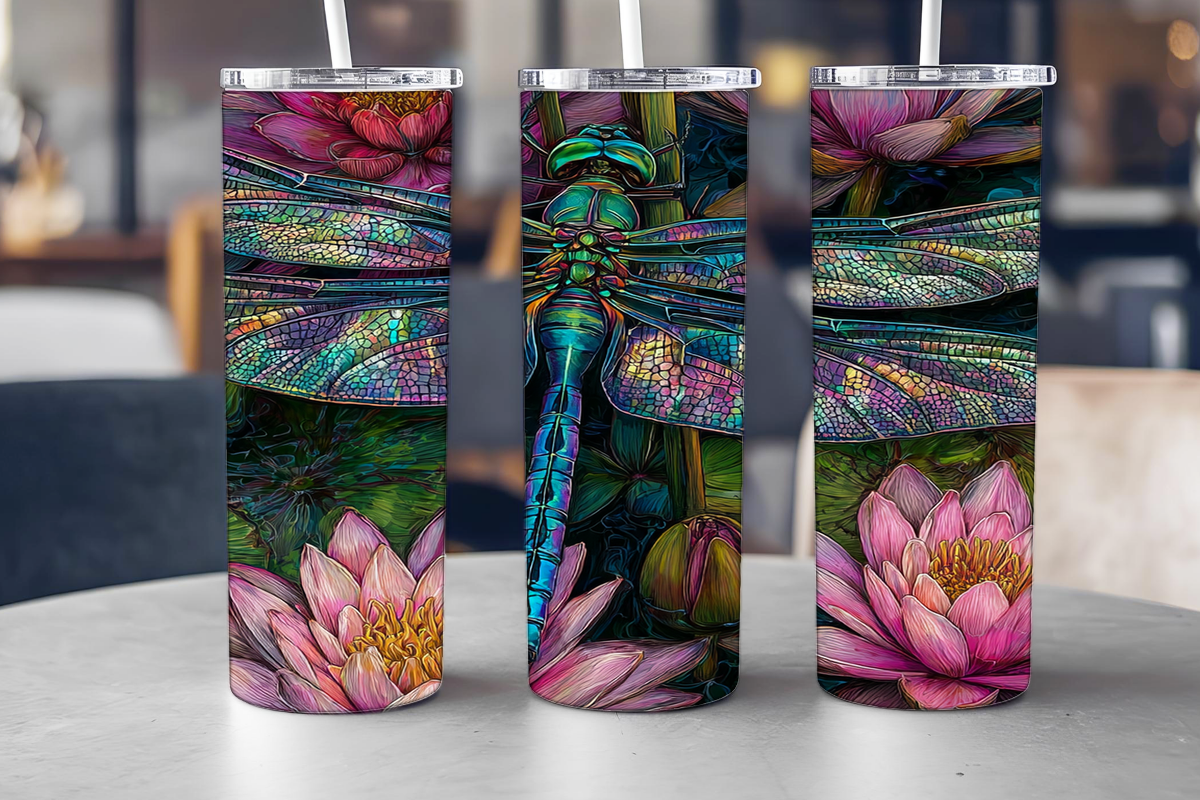 Dragonfly 20oz Tumbler Wrap Graphic by Velvet.Sparrow · Creative Fabrica