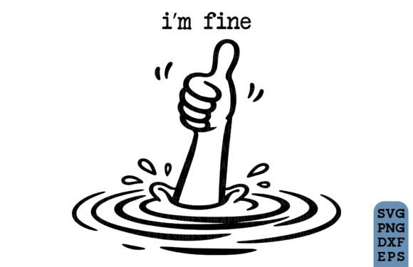 Funny Sarcastic I'm Fine SVG PNG DXF EPS Cutting File Bundle - Image 2