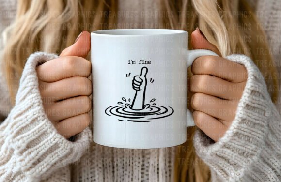 Funny Sarcastic I'm Fine SVG PNG DXF EPS Cutting File Bundle - Image 3