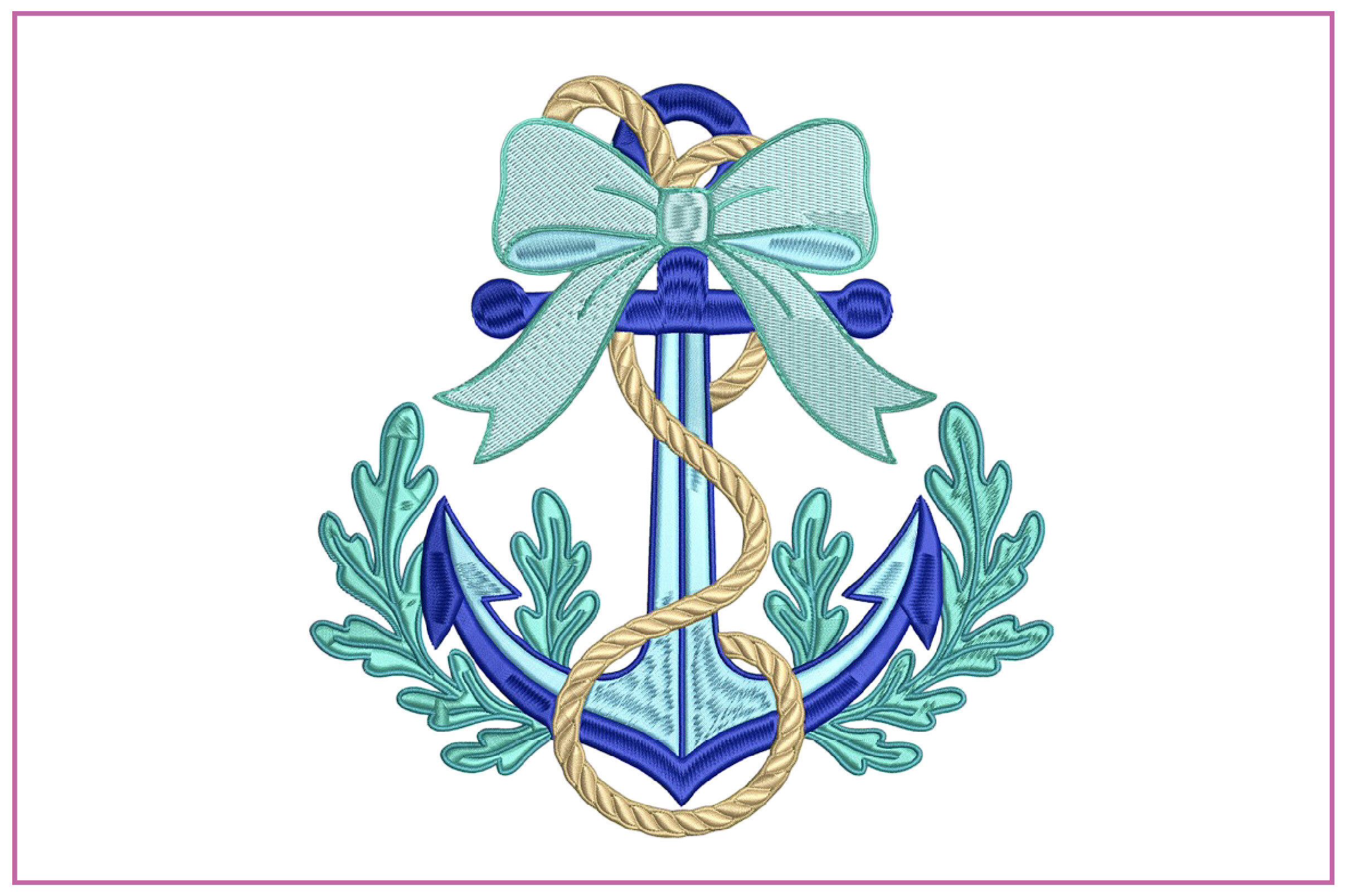 Nautical Anchor Rope Embroidery Design