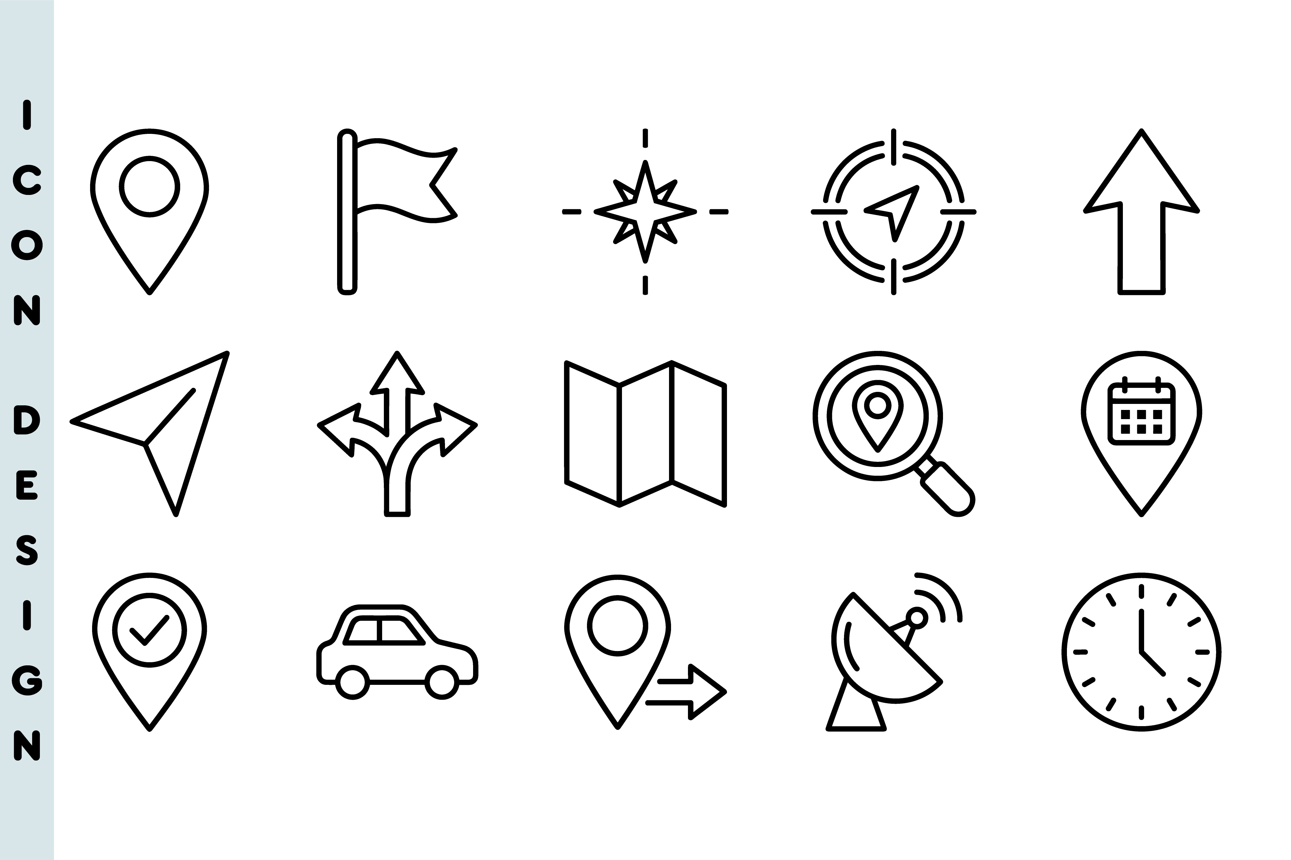 Navigation Map and Location Icons Graphic by maream6446bd · Creative ...
