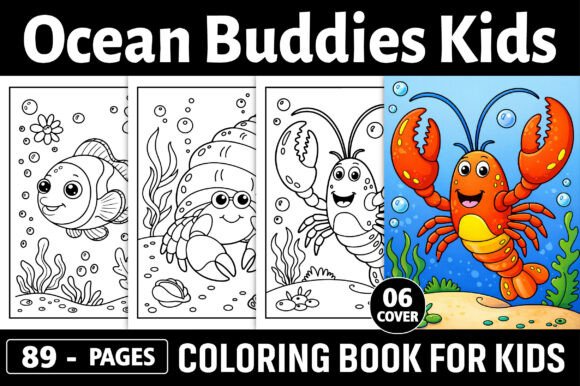 Preview of Ocean Buddies Kids Coloring Book coloring pages for kids