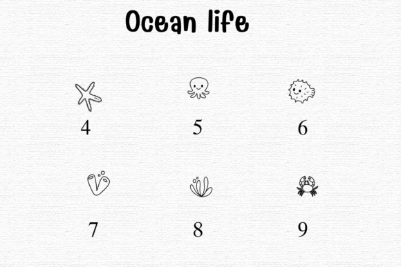 Ocean Life Font PNG with transparent background - Preview 3