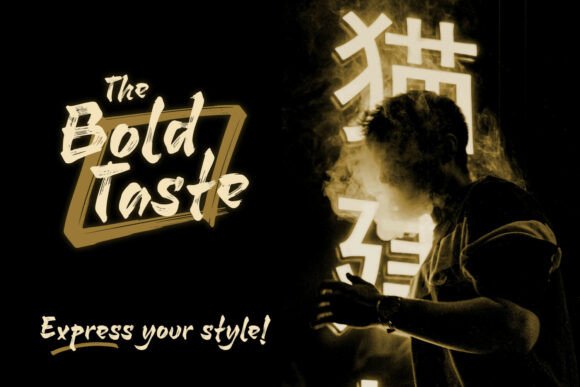 Shotengai Brush Font PNG with transparent background - Preview 2
