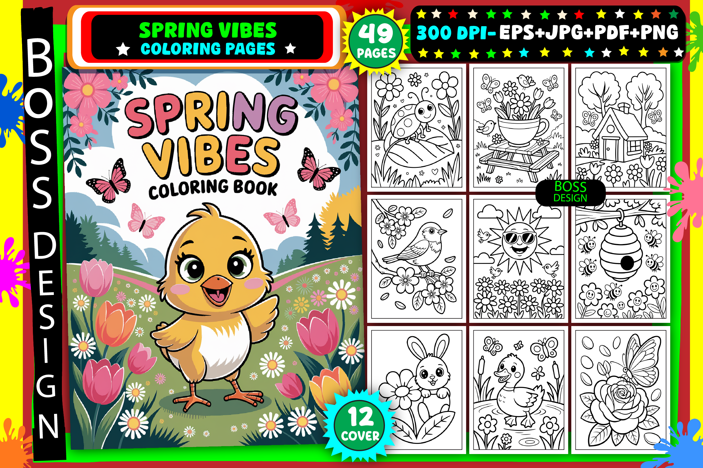 Spring Vibes Coloring Book for Adults