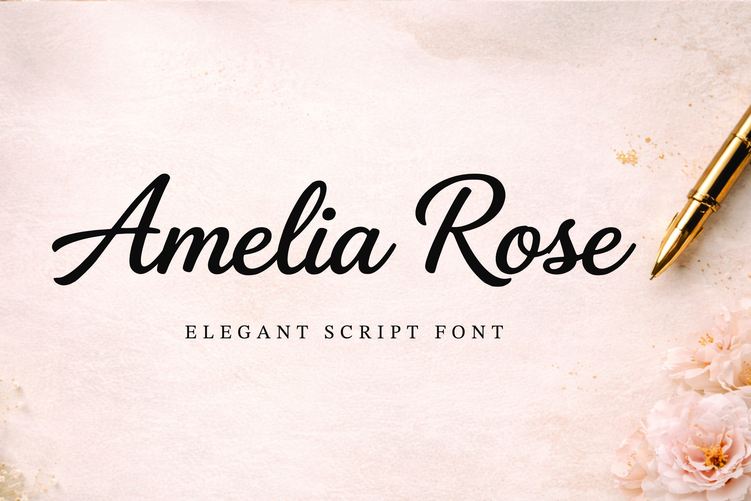 Amelia Rose modern calligraphy wedding font