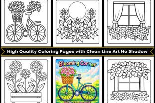 Blooming Corner Coloring Pages Adults Graphic by MH Design Nest ...