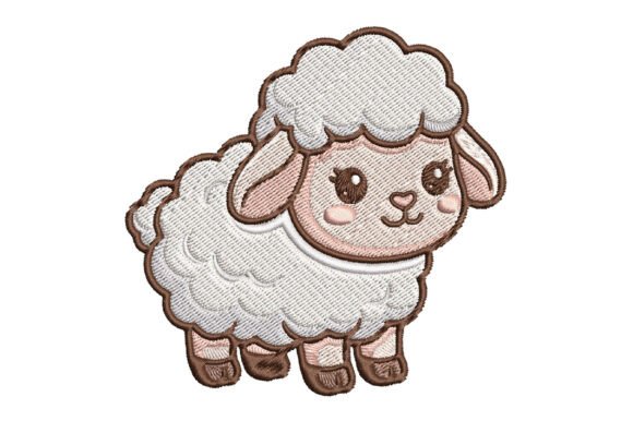 Cute Sheep Embroidery Design