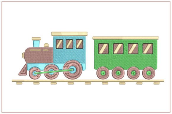 Cute Train Embroidery Design