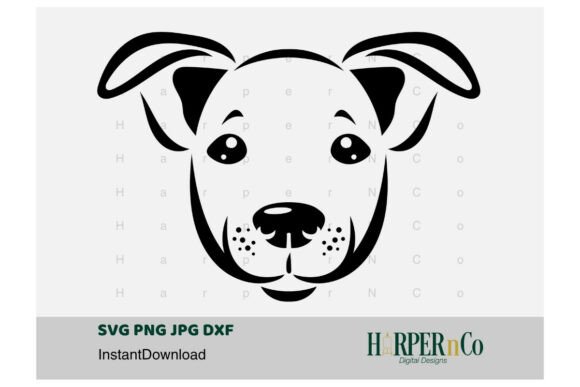 Dog Face Pitbull Outline SVG PNG EPS multi-format file for Cricut laser and sublimation