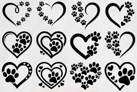 Dog paw heart SVG bundle for pet lovers