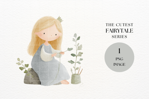 Fairytale Princess Sewing Clipart Art