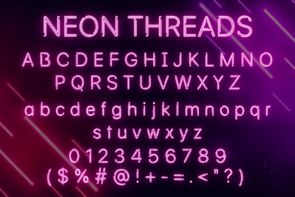 Neon Threads Font PNG with transparent background - Preview 3