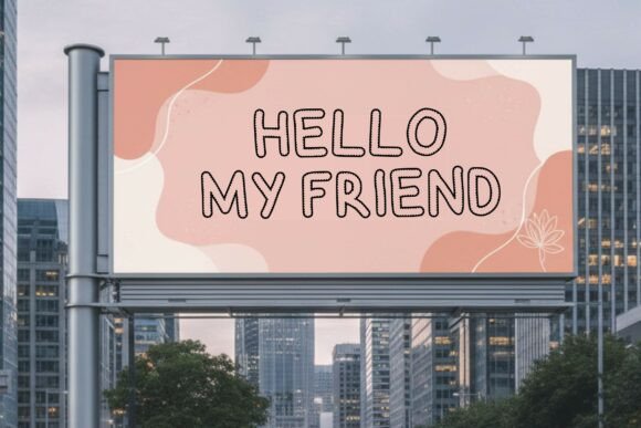 Outline Papper Font PNG with transparent background - Preview 2