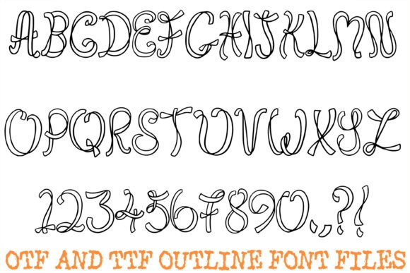 Pretty Ribbon Font PNG with transparent background - Preview 1