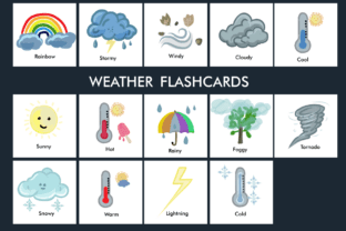 Weather Flashcards for Kids | Printable Graphic by yawclips · Creative ...