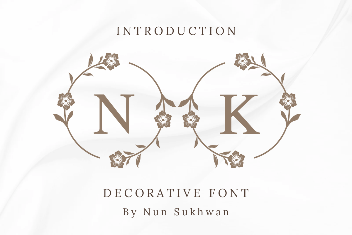 Wedding Floral Monogram font preview in a floral monogram style