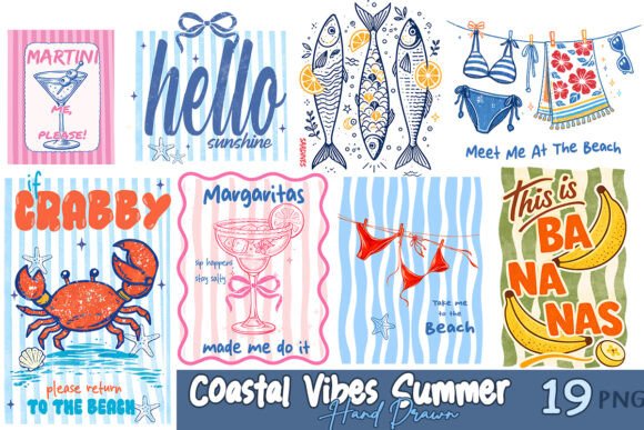 Coastal Vibes Summer Hand Drawn Bundle