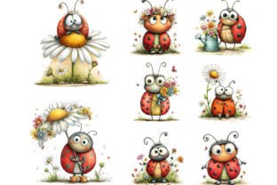 Cute Ladybug Clipart PNG Set Graphic by Nicolle's Colorful Art ...