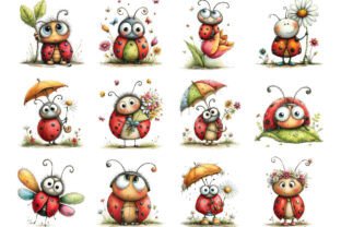 Cute Ladybug Clipart PNG Set Graphic by Nicolle's Colorful Art ...