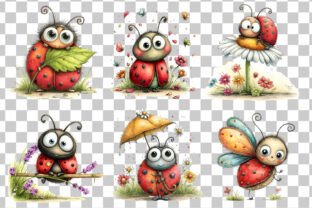 Cute Ladybug Clipart PNG Set Illustration par Nicolle's Colorful Art ...