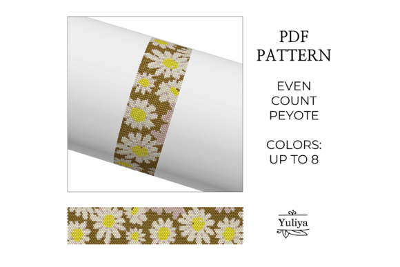 Daisy Peyote Bracelet Pattern PDF